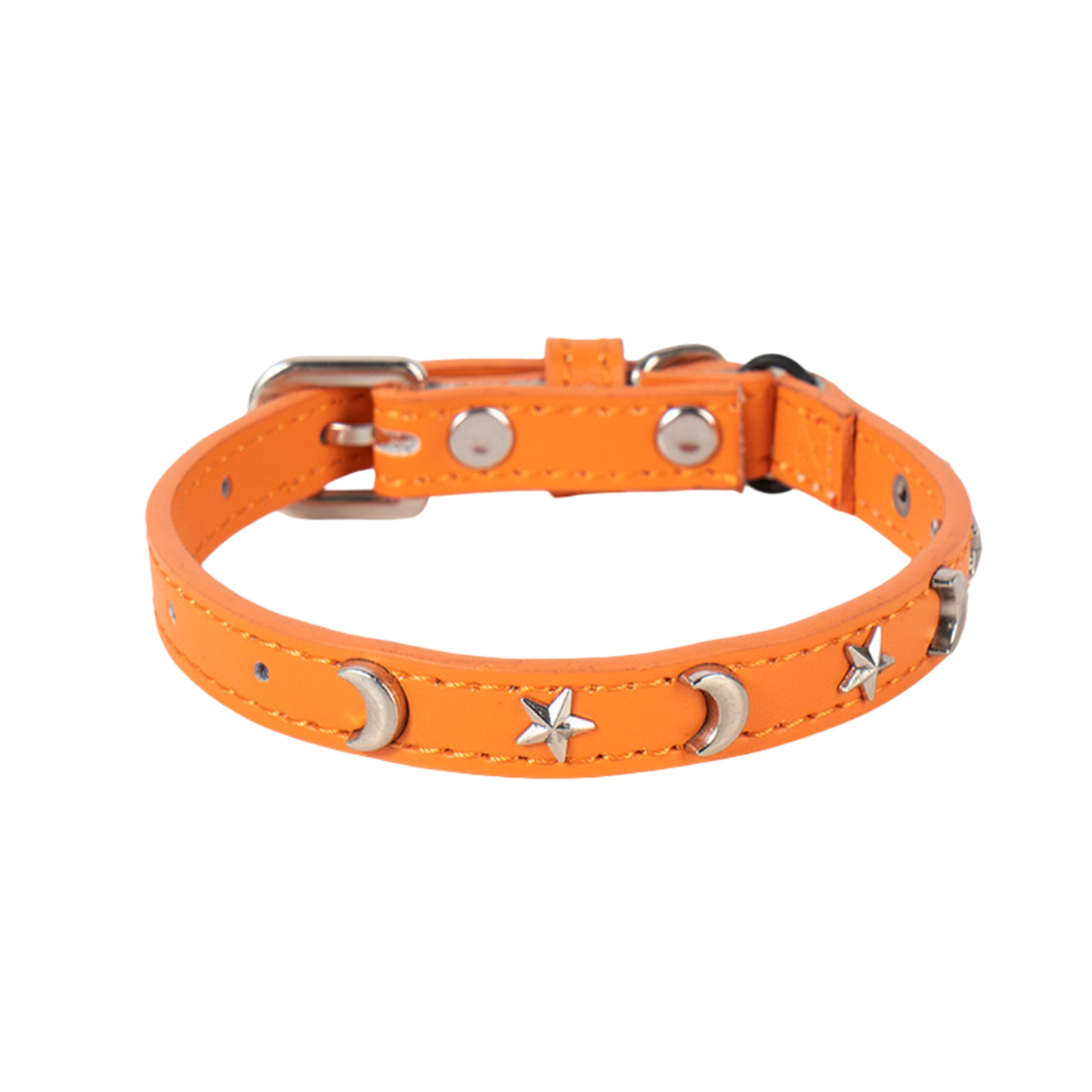 thumbnail image 2 of Collar De Cuero Para Gatos Adecuado Para Gatos Machos Y Hembras Con Banda Elástica, Estrella Y Luna, Collar Con Hebilla Ajustable Adecuado Para Gatos Pequeños Y Gatos Grandes, Tamaño 8-12 Pulgadas, 2 of 2